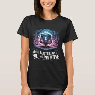 Funny Roll For Initiative D20 Dice TTRPG Gamer Gif T-Shirt