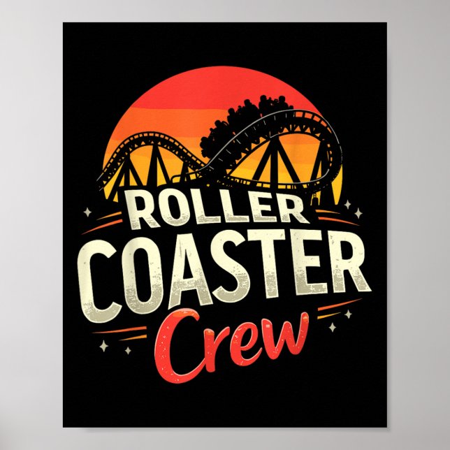 Funny Roller Coaster Crew Amusement Park Rollercoa Poster (Front)