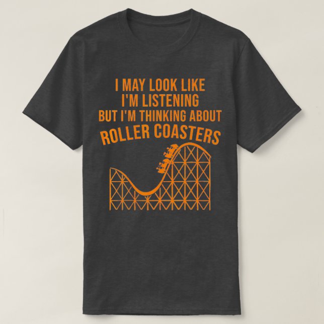 Funny Roller Coaster Gift  Cute Amusement Park Lov T-Shirt (Design Front)