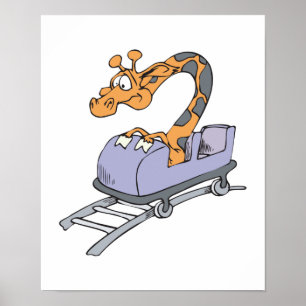 funny roller coaster giraffe poster