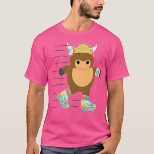 Funny Roller Derby Bull Rollerskating T-Shirt