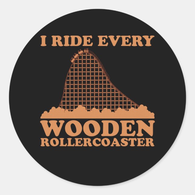 Funny Rollercoaster Amusement Park Gift Classic Round Sticker (Front)