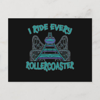 Funny Rollercoaster Amusement Park Gift Postcard