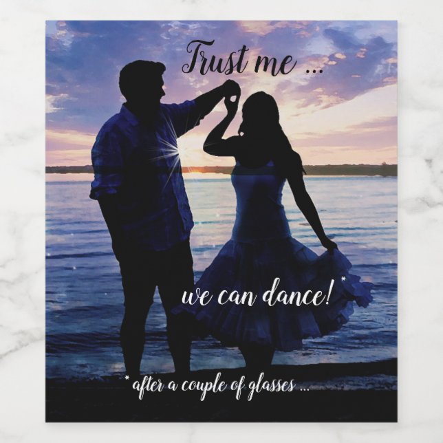 Funny Romantic Dance Wine Label (Single Label)
