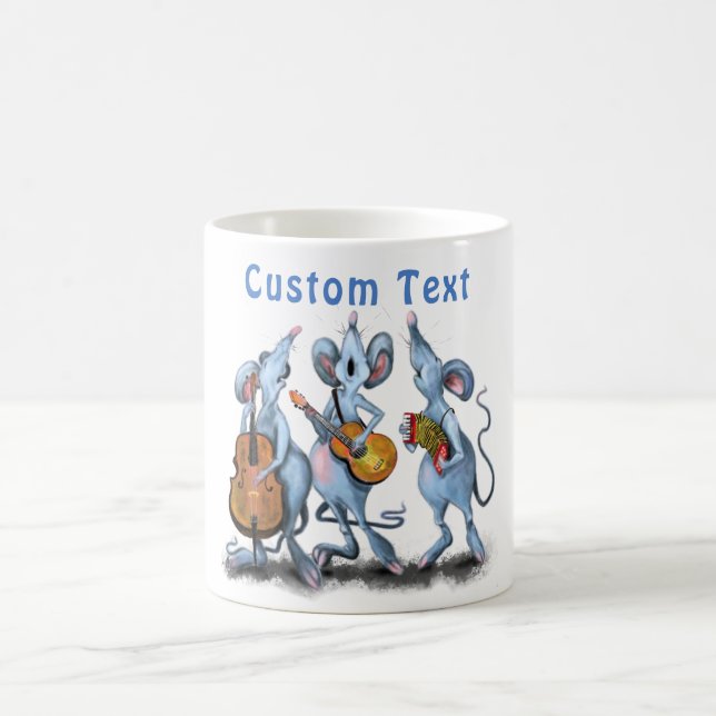 Funny Romantic Mouse Band - Add Your Text Coffee Mug (Center)