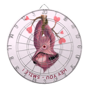 Funny Romantic Sloth Smile Cartoon Animal Drawing Dartboard