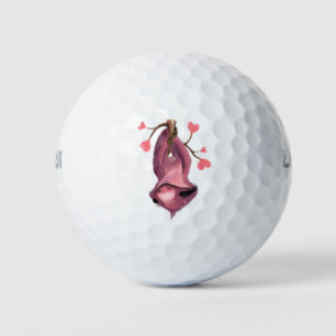 Funny Romantic Sloth Smile Cartoon Animal Drawing  Golf Balls