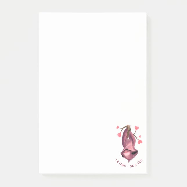 Funny Romantic Sloth Smile Cartoon Drawing - Fun Post-it Notes (Front)