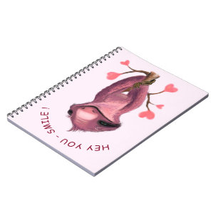 Funny Romantic Sloth Smile Notebook