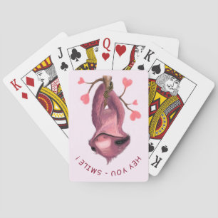 Funny Romantic Sloth Smile Playing Cards