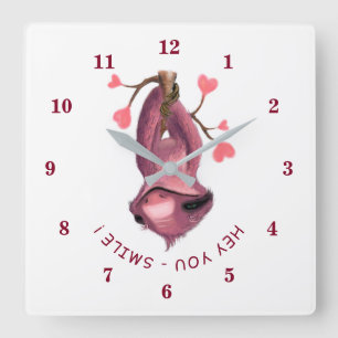 Funny Romantic Sloth Wall Clock - Smile Your Text