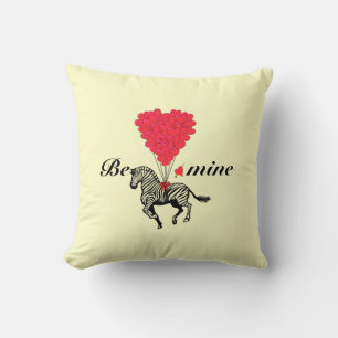 Funny romantic zebra Valentines Cushion