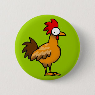 Funny rooster 6 cm round badge