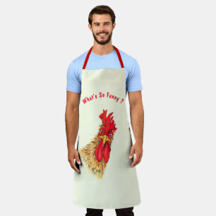 Funny Rooster Apron Gift - Custom Text