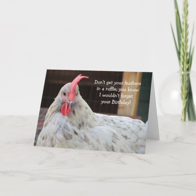 Funny Rooster Birthday Card (Front)