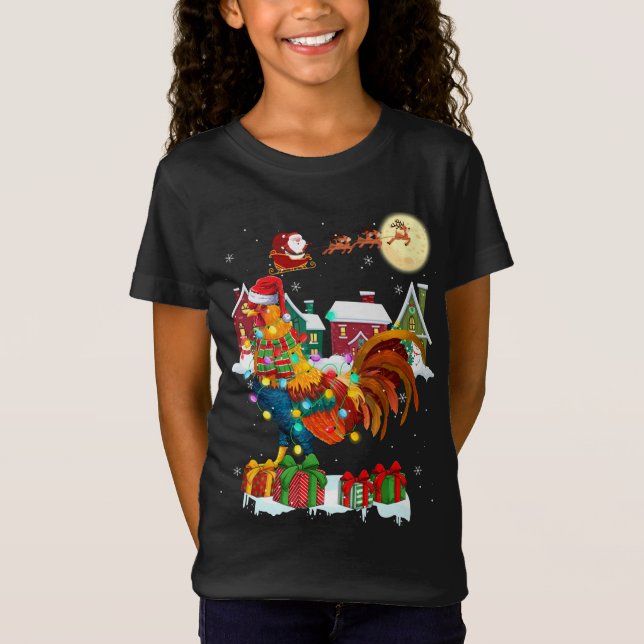 Funny Rooster Christmas Ugly Sweater Rooster Xmas  (Front)