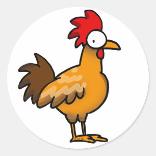 Funny rooster classic round sticker