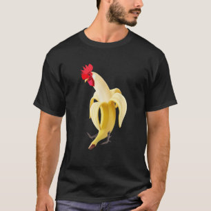 Funny Rooster Cockerel Chicken In Banana T Shirt