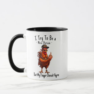 Funny Rooster Coffee Mug - Sarcastic Bad Mouth