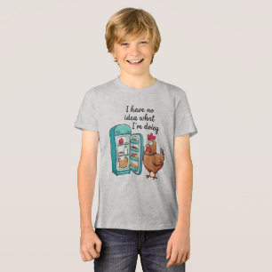 Funny Rooster Fridge Confused Mood Tri-Blend Shirt