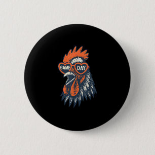 Funny Rooster Game Day Sport Fans Gift For Men Wom 6 Cm Round Badge