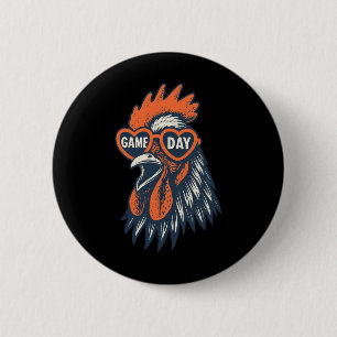 Funny Rooster Game Day Sport Fans Gift For Men Wom 6 Cm Round Badge