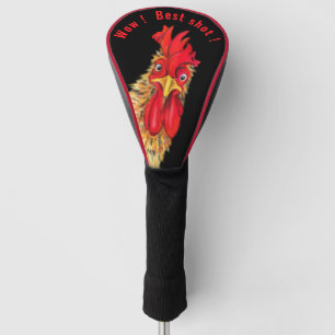 Funny Rooster Golf Head Cover - Custom Text
