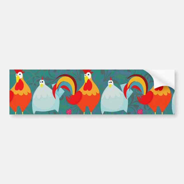 Funny Rooster Hen Funky Chicken Farm Animal Gifts Bumper Sticker (Front)