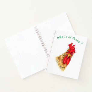 Funny Rooster Notebook - Custom Text