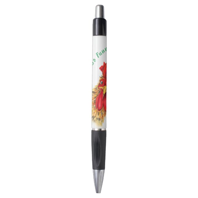 Funny Rooster Pen - Custom Text (Front Vertical)
