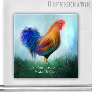 Funny Rooster Personalised Magnet