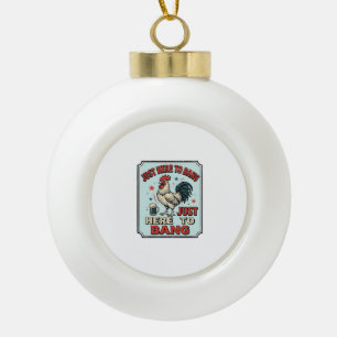 Funny Rooster Vintage Engraving Shirt Design (2)_1 Ceramic Ball Christmas Ornament
