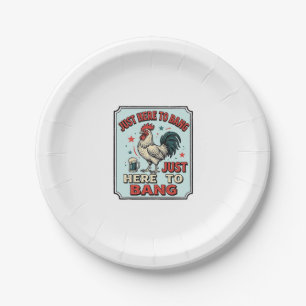 Funny Rooster Vintage Engraving Shirt Design (2)_1 Paper Plate
