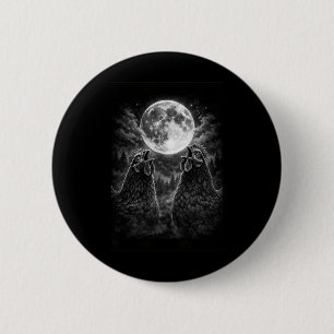 Funny Roosters Crowing At The Moon Celestial Chick 6 Cm Round Badge