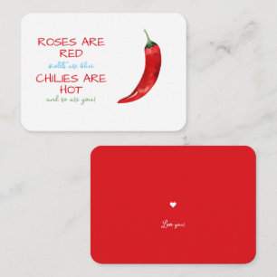 Funny Roses are Red Chilli Poem Valentine's Day Card