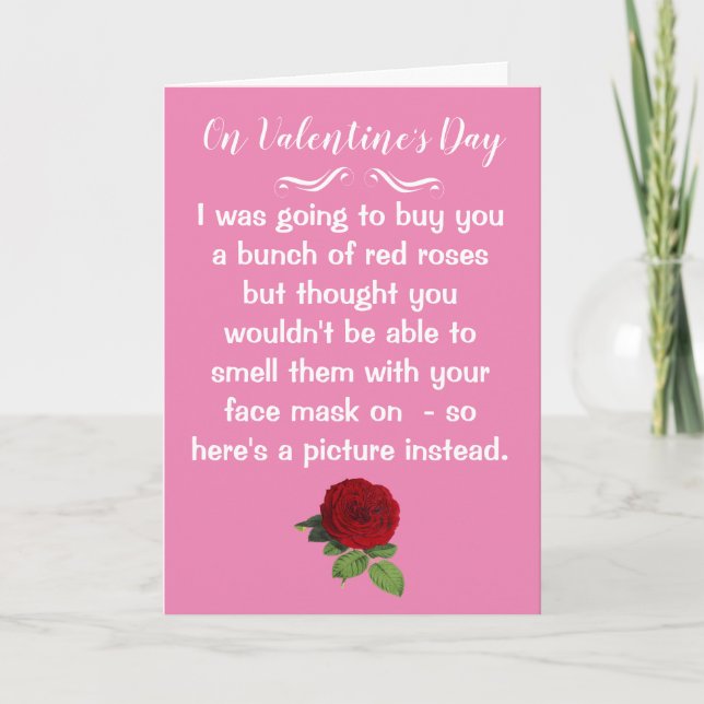 Funny Roses Lockdown Valentine's Day Card (Front)
