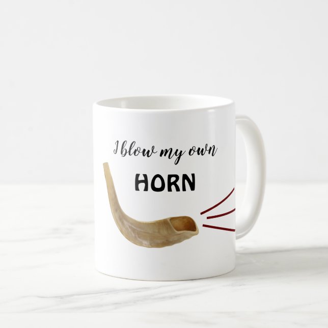 Funny Rosh Hashanah Shofar Trumpet Quote Coffee Mug (Front Right)