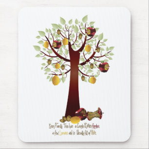 Funny Rotten Apple Family Tree Mouse Mat