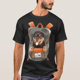 Funny Rottweiler Backpack Pocket Dog Backpack Bag T-Shirt