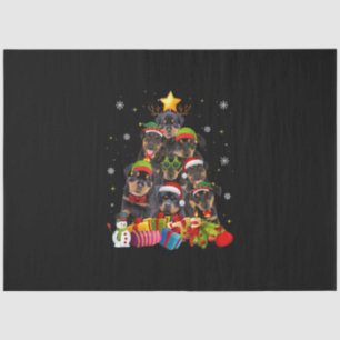 Funny Rottweiler Christmas Tree Xmas Dog Lovers Tissue Paper