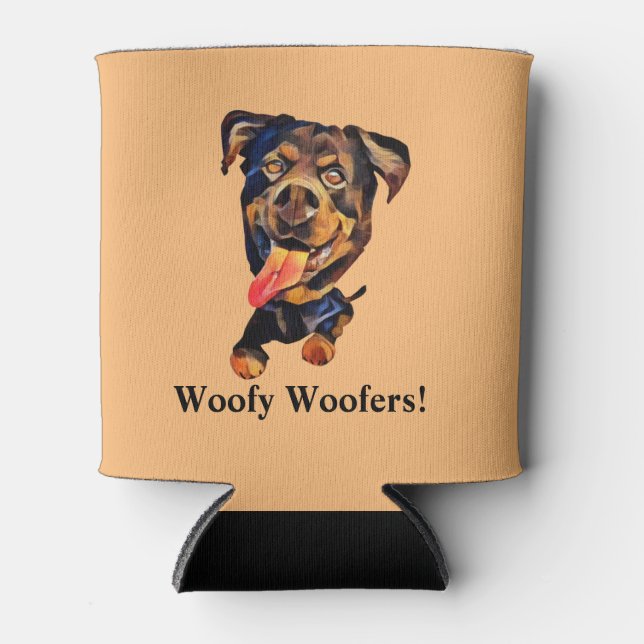 Funny Rottweiler Dog Can Cooler (Front)