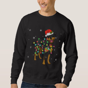 Funny Rottweiler Dog Christmas Lights Puppy Dog Lo Sweatshirt
