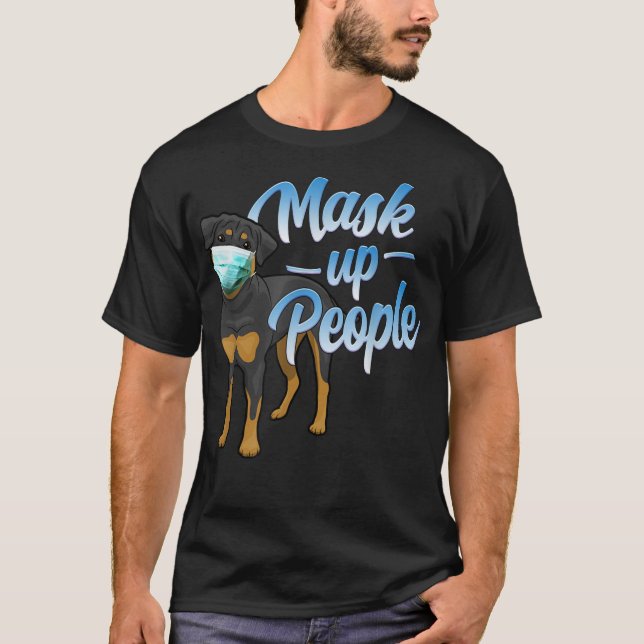 Funny Rottweiler Dog  Wear Face Mask TShirt (Front)