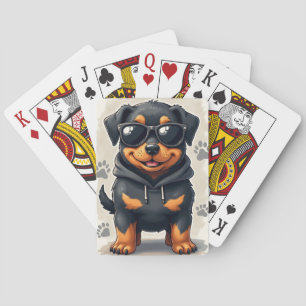 Funny Rottweiler Kawaii Dog Playing Cards