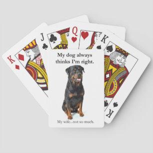 Funny Rottweiler Playing Cards