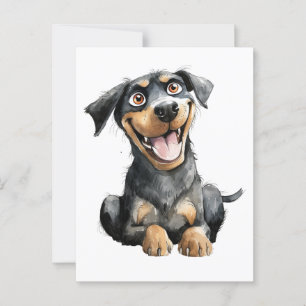 Funny Rottweiler Postcard