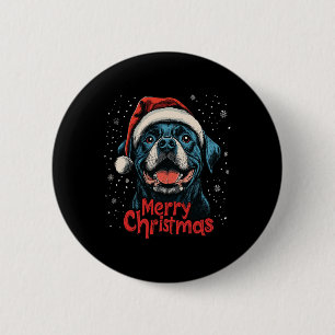 Funny Rottweiler Santa Merry Christmas Rottie Love 6 Cm Round Badge