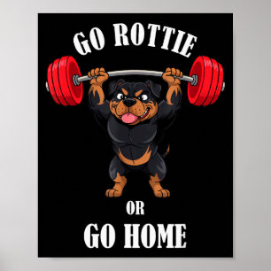 Funny Rottweiler Workout Shirt Rottie Fitness Gym Poster