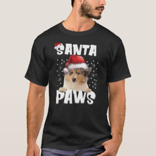 Funny Rough Collie Christmas Lights Tree Dog Lover T-Shirt