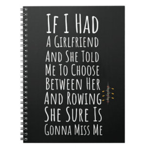 Funny Rowing Gifts For Men Rower Crew Sports Notebook